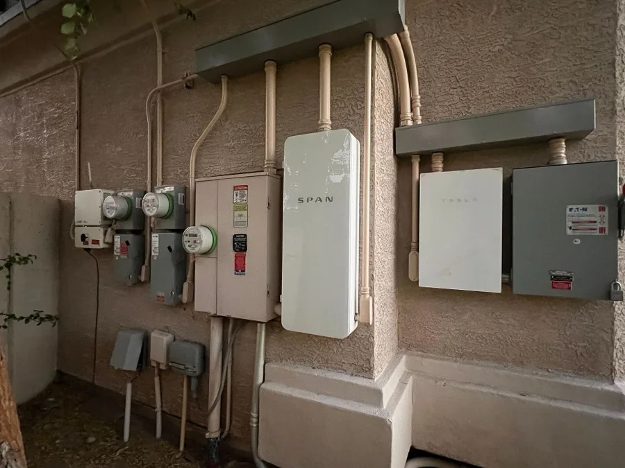 Modern residential electrical service panel installation